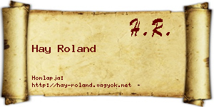 Hay Roland névjegykártya